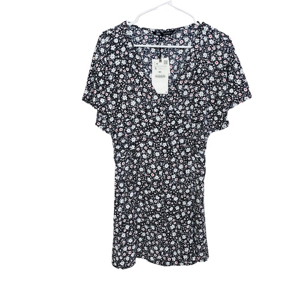 NWT ZARA Floral Print Mini Dress SMALL 3196 - Picture 4 of 9